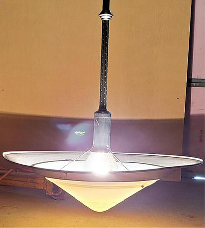 ANTIQUE 100year ART DECO MID CENTURY CHANDELIER OPAL MILK GLASS INDUSTRIAL LIGHT