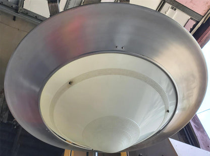 ANTIQUE 100year ART DECO MID CENTURY CHANDELIER OPAL MILK GLASS INDUSTRIAL LIGHT