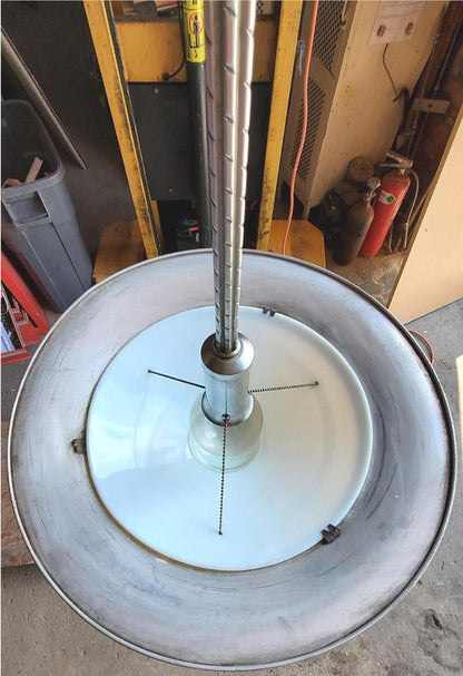 ANTIQUE 100year ART DECO MID CENTURY CHANDELIER OPAL MILK GLASS INDUSTRIAL LIGHT