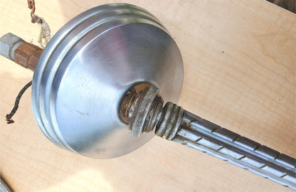 ANTIQUE 100year ART DECO MID CENTURY CHANDELIER OPAL MILK GLASS INDUSTRIAL LIGHT