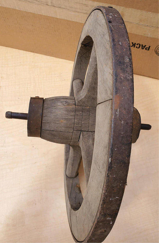 16" WHEEL BARROW WOOD SPOKE IRON CLAD FARM COUNTRY COTTAGE DECOR FREE SHIP