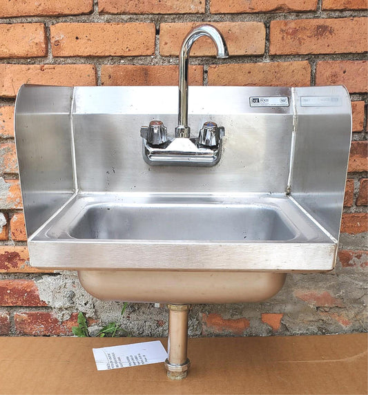 JOHN BOOS 17 x 15.5 x 5 ST STEEL COMMERCIAL SINK with HOT & COLD FAUCET FREESHIP