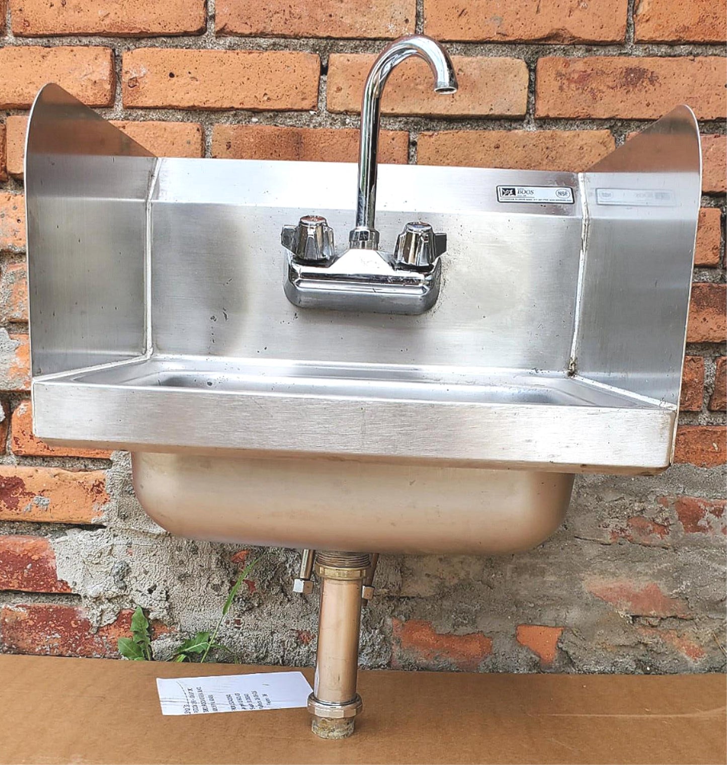 JOHN BOOS 17 x 15.5 x 5 ST STEEL COMMERCIAL SINK with HOT & COLD FAUCET FREESHIP
