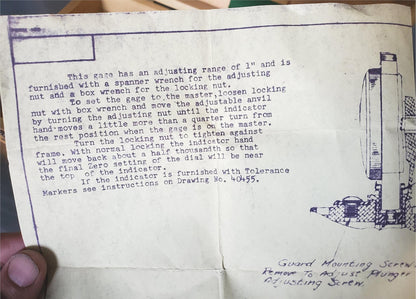 STANDARD Co SNAP GAGE 6"-7" PARALLOC DIAL DIAGRAM INSTRUCTION WOOD CASE FREESHIP