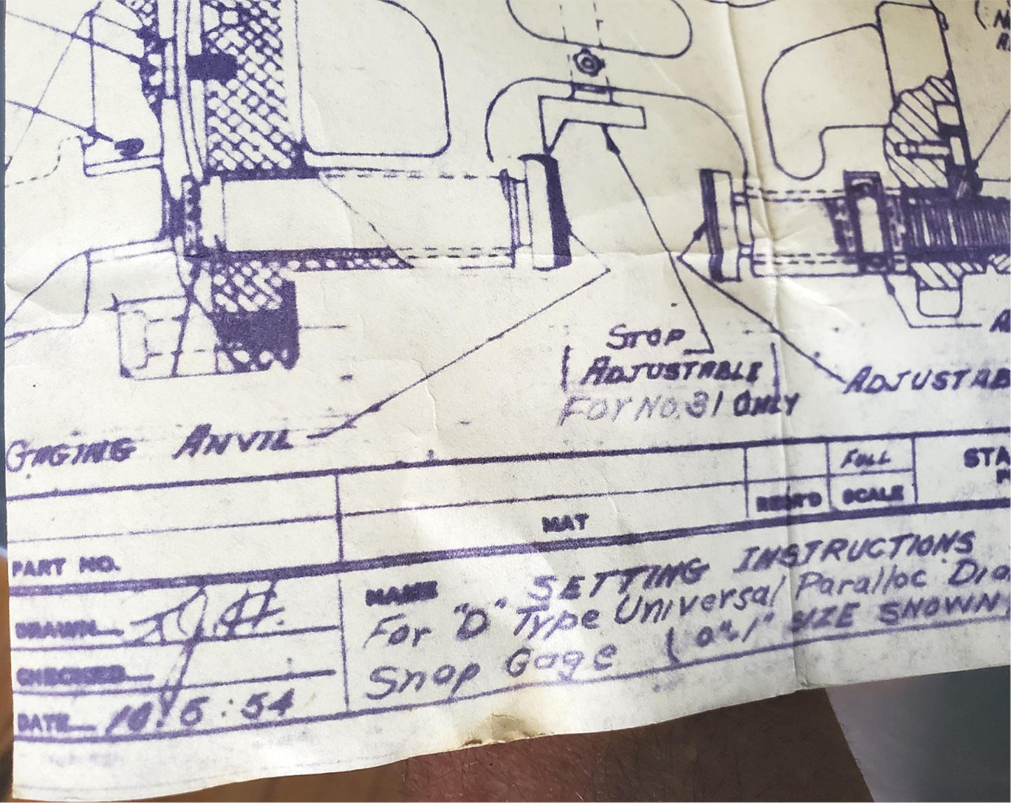 STANDARD Co SNAP GAGE 6"-7" PARALLOC DIAL DIAGRAM INSTRUCTION WOOD CASE FREESHIP