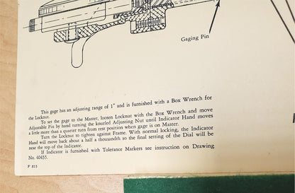 STANDARD Co SNAP GAGE 6"-7" PARALLOC DIAL DIAGRAM INSTRUCTION WOOD CASE FREESHIP