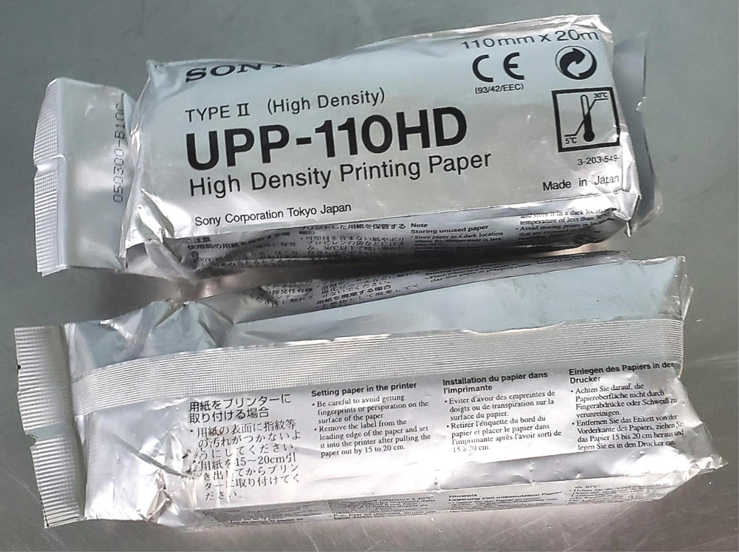 2 ROLLS of BRAND NEW SEALED SONY UPP-110HD VIDEO GRAPHIC PRINTER PAPER FREE SHIP