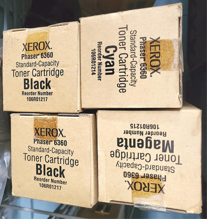 4 XEROX GENUINE OEM CARTRIDGE PHASER 6360 TONER CYAN BLACK MAGENTA FREE SHIP
