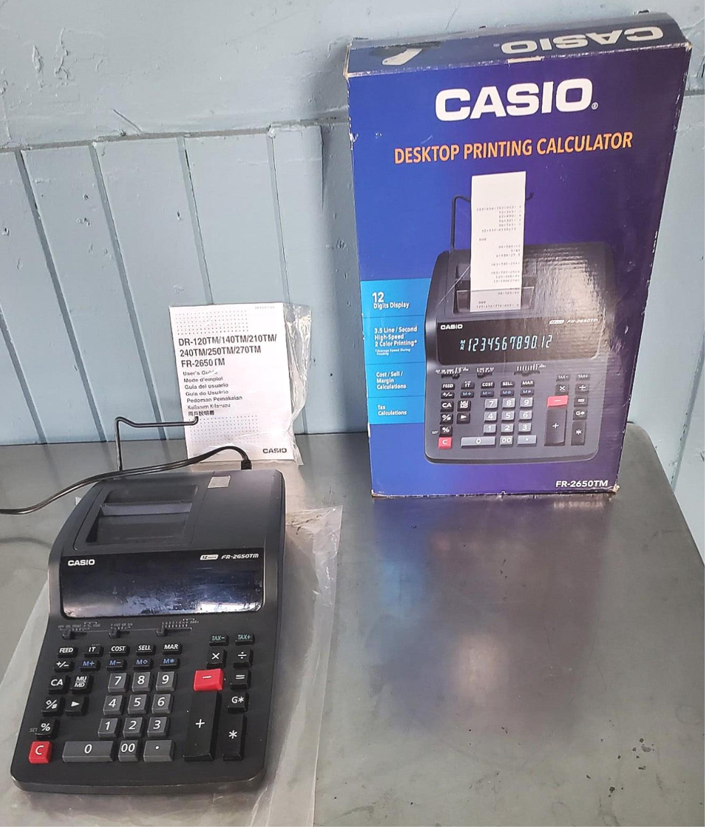CASIO FR-2650TM DESKTOP CALCULATOR STORE DISPLAY withMANUAL 100%TESTED FREE SHIP