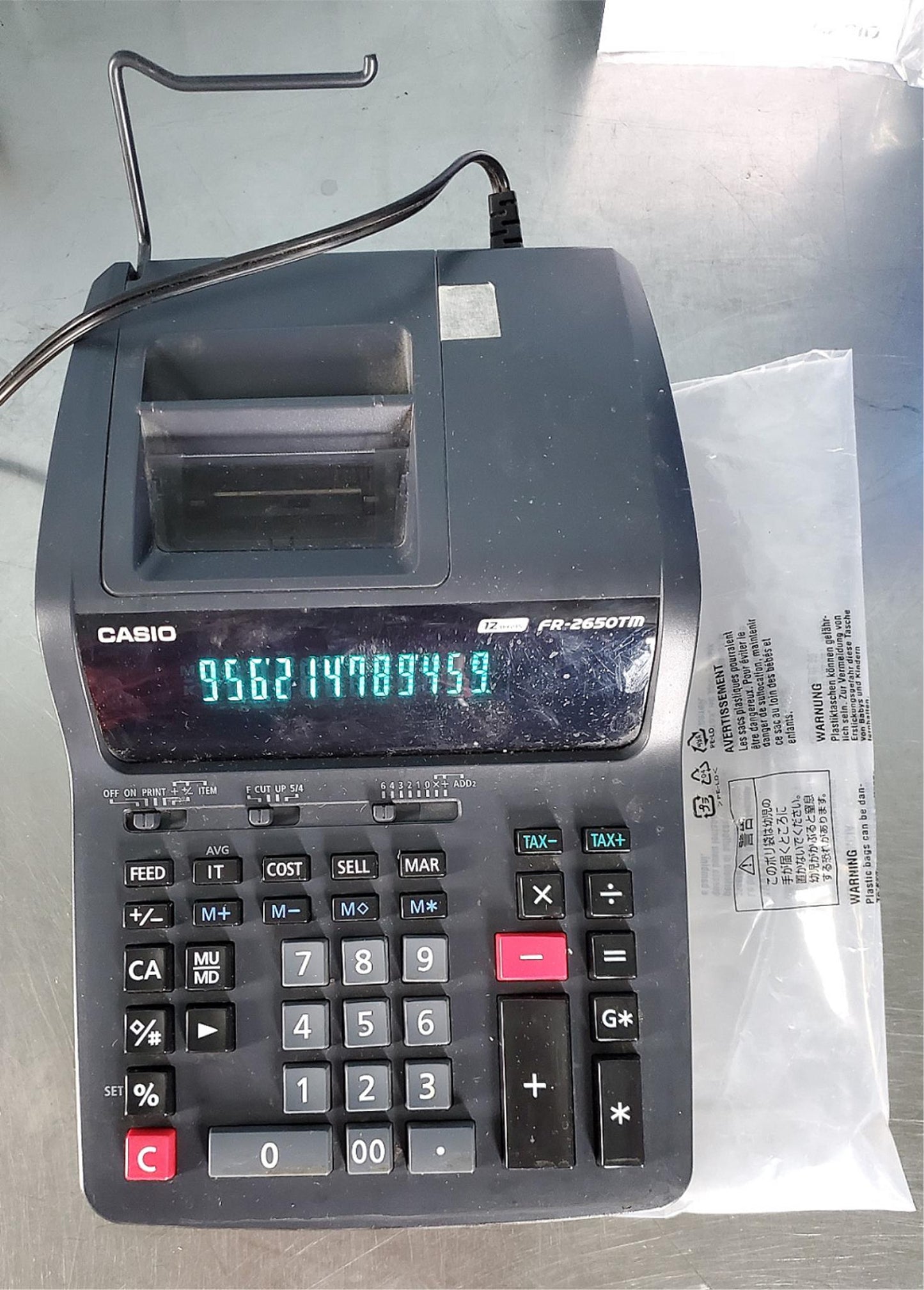 CASIO FR-2650TM DESKTOP CALCULATOR STORE DISPLAY withMANUAL 100%TESTED FREE SHIP