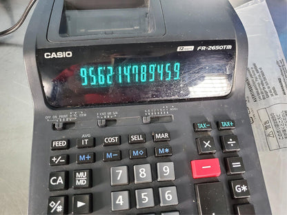 CASIO FR-2650TM DESKTOP CALCULATOR STORE DISPLAY withMANUAL 100%TESTED FREE SHIP