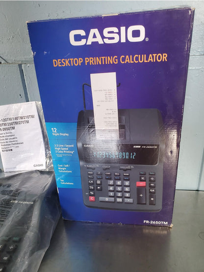 CASIO FR-2650TM DESKTOP CALCULATOR STORE DISPLAY withMANUAL 100%TESTED FREE SHIP