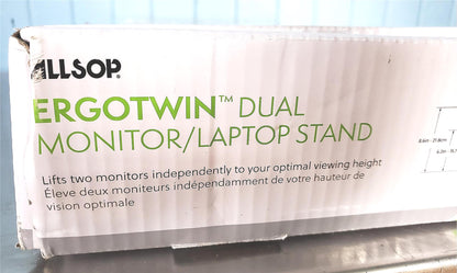ALLSOP ERGOTWIN DUAL MONITOR LAPTOP STAND TABLE FURNITURE FREE SHIP