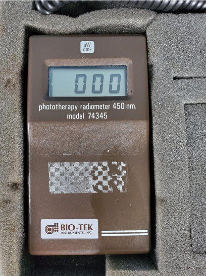 BIO-TEK PHOTOTHERAPY RADIOMETER 450nm MODEL 74345 100% TESTED WARANTY FREE SHIP