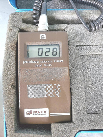 BIO-TEK PHOTOTHERAPY RADIOMETER 450nm MODEL 74345 100% TESTED WARANTY FREE SHIP