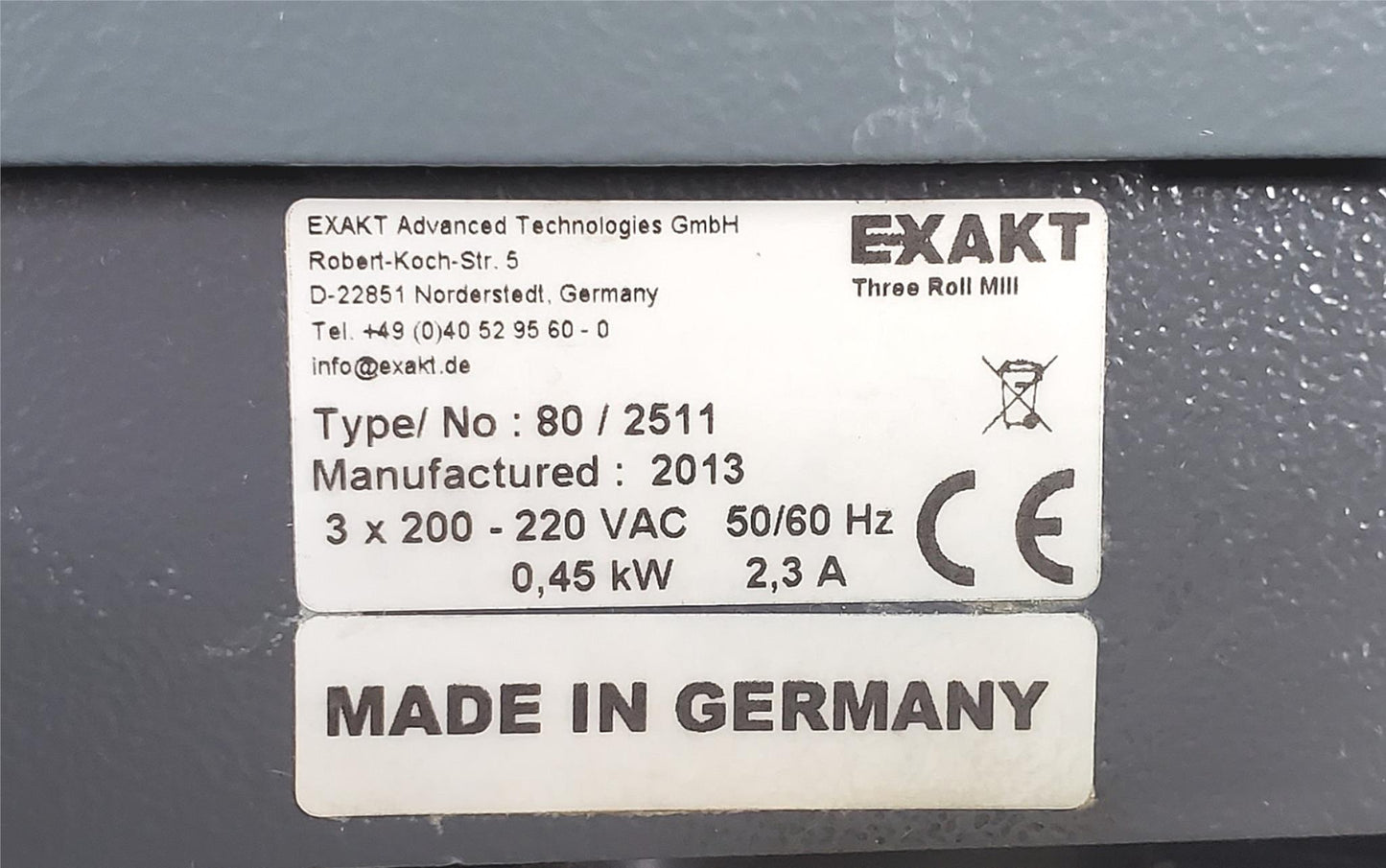 EXAKT 80 THREE ROLL MILL 3 PHASE 100%GUARANTEEDWORKING 90 DAY WARRANTY FREE SHIP