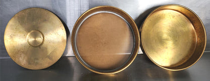FISHER SCIENTIFIC USA STANDARD 120 SIEVE BRASS FRAME wCOVER & RECEIVER FREE SHIP