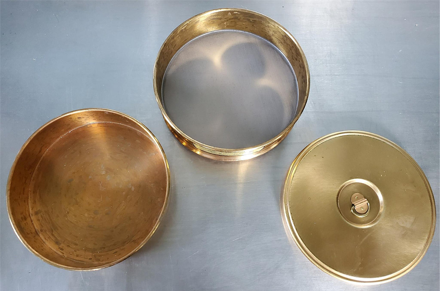 DUAL US STANDARD 80 SIEVE BRASS FRAME with COVER & RECEIVER MODULE FREE SHIPPING