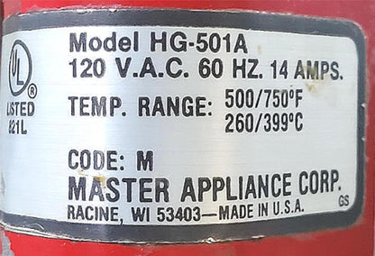 MASTER APPLIANCE HG-501A MULTIPLE USE HEAVY DUTY HEAT GUN WATCH VIDEO FREE SHIP