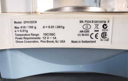 OHAUS Model EP413DCN EXPLORER PRO BALANCE 410 g x 0.001 g WATCH VIDEO FREE SHIP