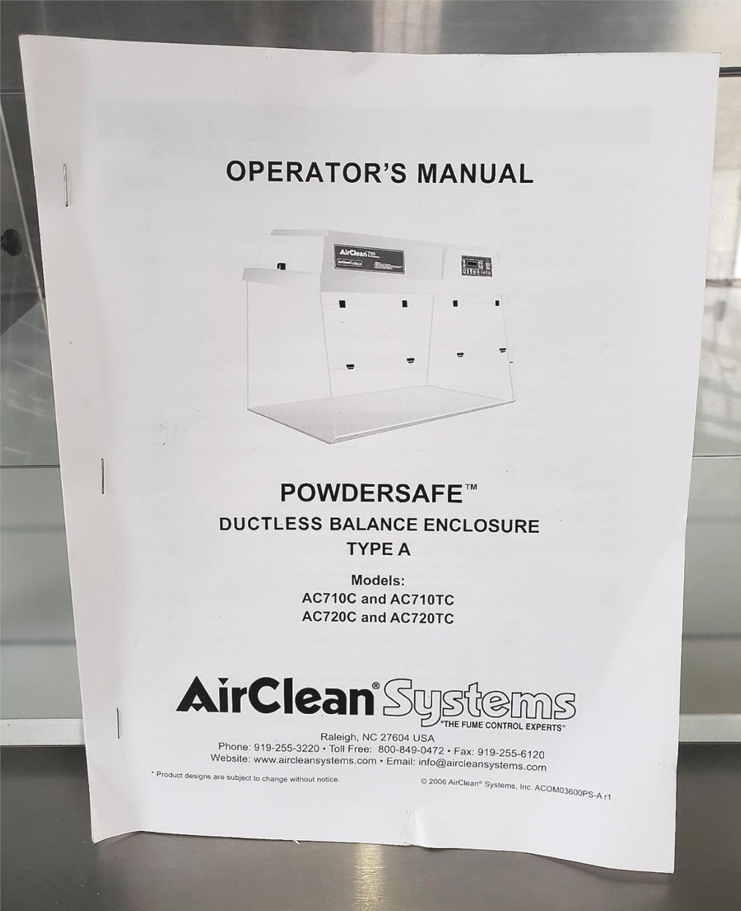 AIRCLEAN AC710C POWDERSAFE DUCTLESS BALANCE ENCLOSURE TESTED WATCHVIDEO FREESHIP