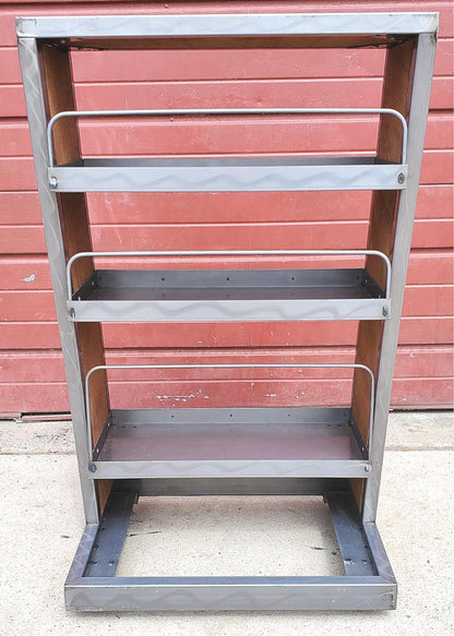 RARE RED BULL METAL & WOOD RACK FLOOR DRINK (BOOK) DISPLAY ON WHEELS FREE SHIP