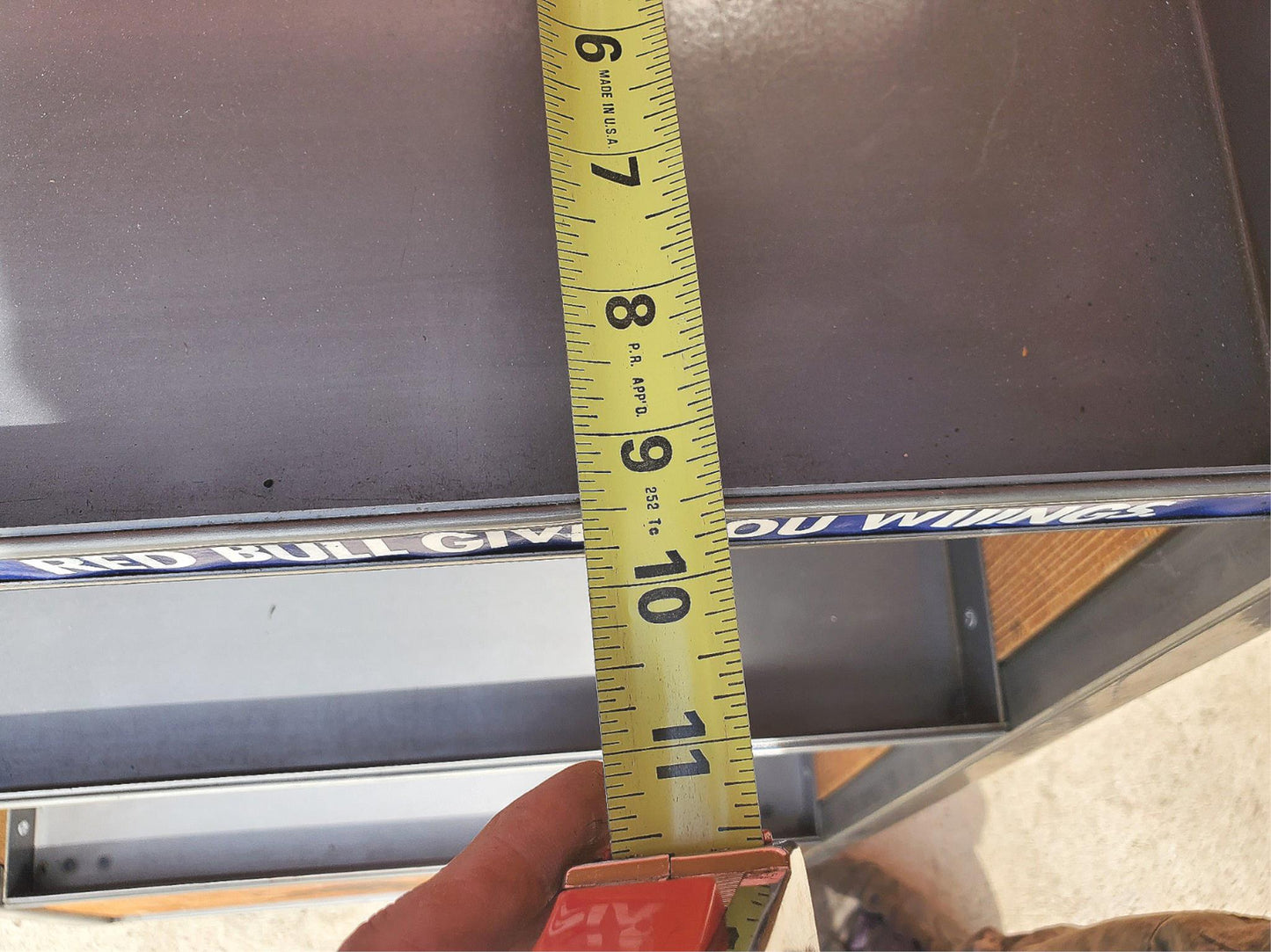 RARE RED BULL METAL & WOOD RACK FLOOR DRINK (BOOK) DISPLAY ON WHEELS FREE SHIP