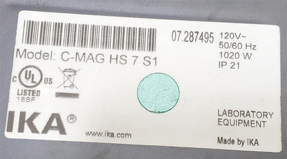 IKA C-MAG HS7 HOT PLATE MAGNETIC STIRRER 400°C Max WARRANTY WATCH VIDEO FREESHIP