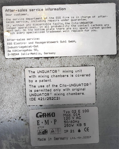 GAKO CITO UNGUATOR E/S PHARMACY COMPOUNDING MACHINE MIXER WATCH VIDEO FREE SHIP