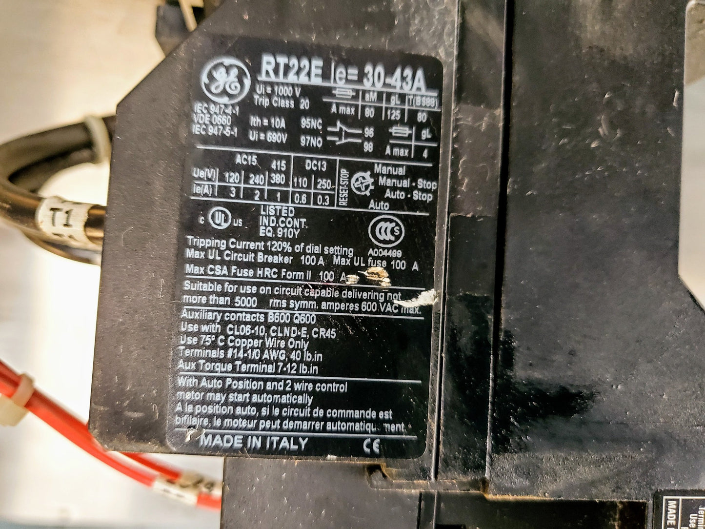 GE RT22E - RT2XP -  General Electric Thermal Overload Relay & BONUS FREE SHIP