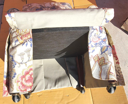 HIGH END SET OF 4 PROFESSIONALLY UPHOLSTERED ARMCHAIRS with CASTERS FREESHIPPING