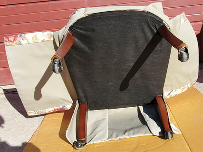 HIGH END SET OF 4 PROFESSIONALLY UPHOLSTERED ARMCHAIRS with CASTERS FREESHIPPING