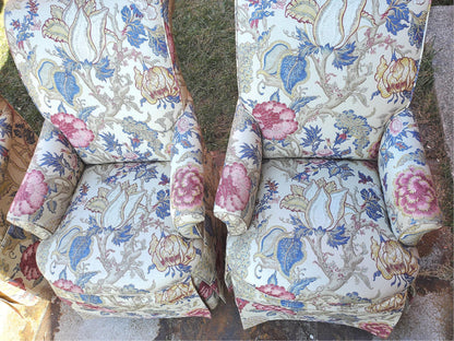 HIGH END SET OF 4 PROFESSIONALLY UPHOLSTERED ARMCHAIRS with CASTERS FREESHIPPING