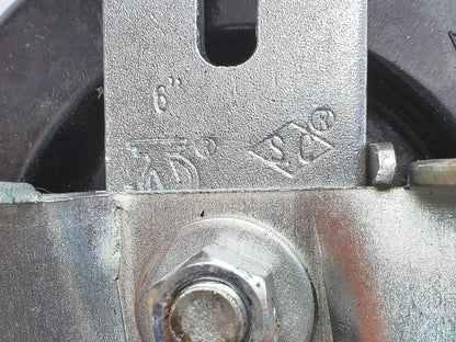 SET 4 RARE SAFETY PULL CLIP & SWIVEL LOCK BRAKE 6" POLYURETHANE HEAVYDUTY WHEELS