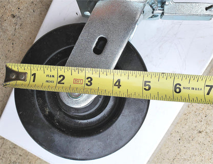 SET 4 RARE SAFETY PULL CLIP & SWIVEL LOCK BRAKE 6" POLYURETHANE HEAVYDUTY WHEELS