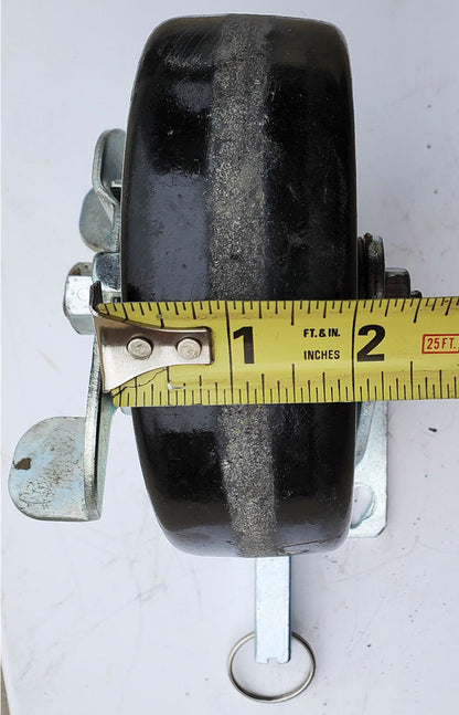 SET 4 RARE SAFETY PULL CLIP & SWIVEL LOCK BRAKE 6" POLYURETHANE HEAVYDUTY WHEELS