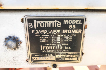 VINTAGE THE IRONRITE MODEL 85 MANGLE IRONER WORKING HEATS WATCH VIDEO FREE SHIP
