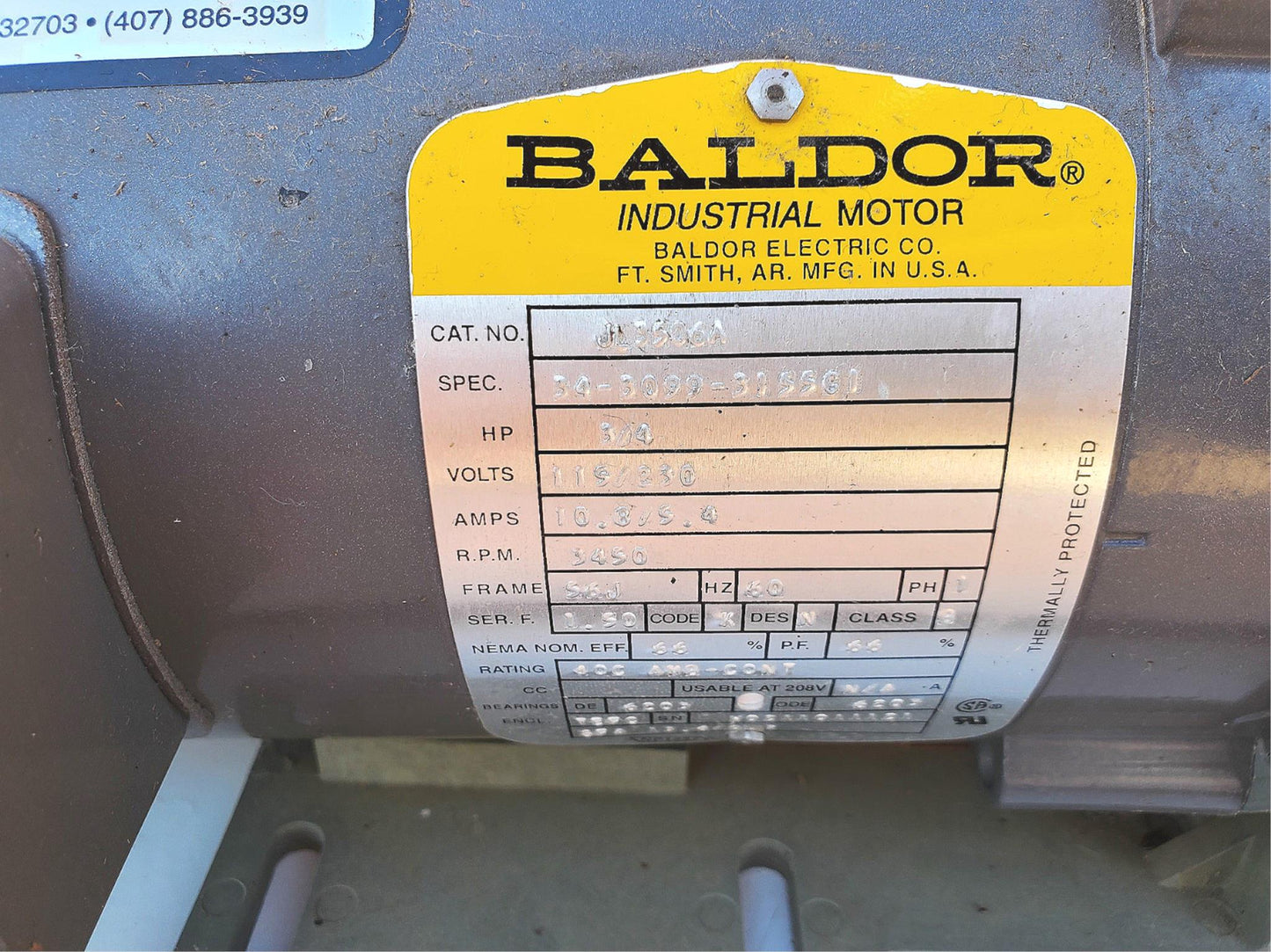 SWEETWATER PENTAIR WATER PUMP BALDOR CA JL3506A 3/4HP MOTOR WATCH VIDEO FREESHIP