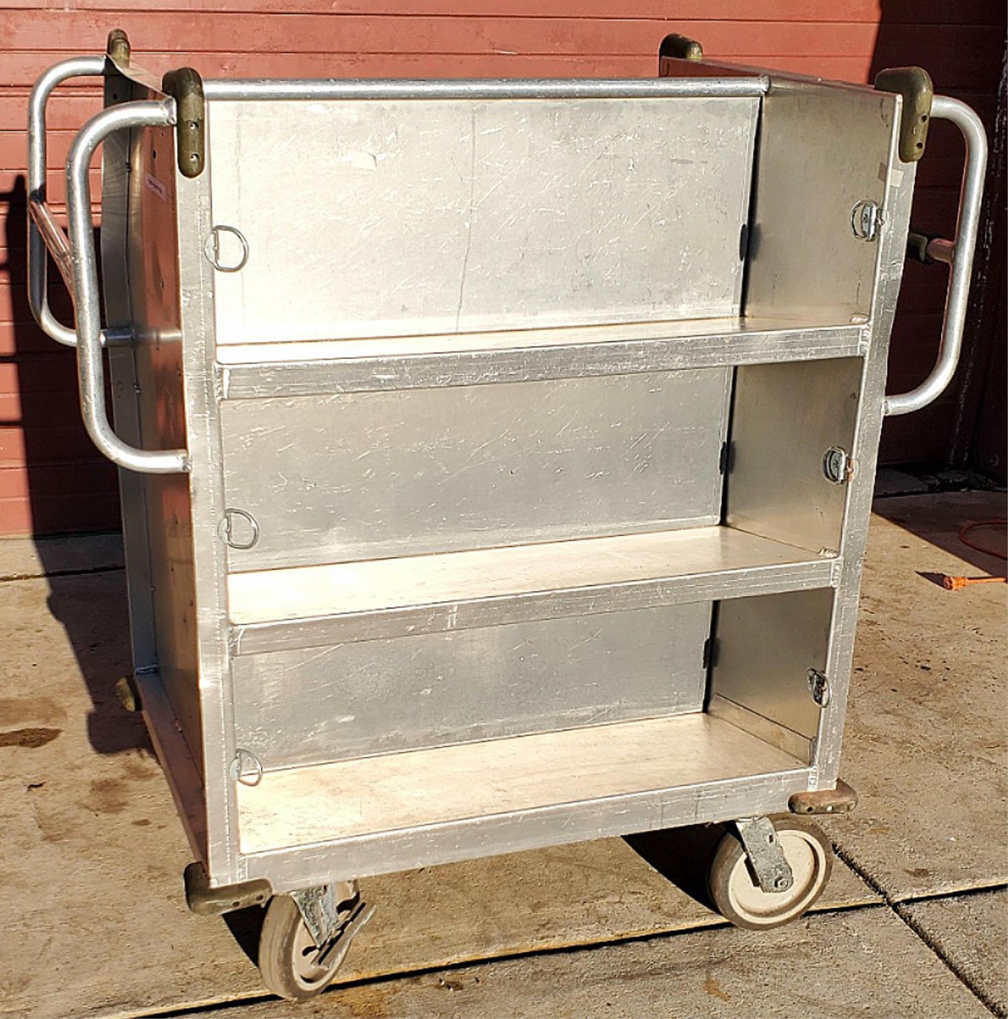 RARE 1952 ROL-AWAY VINTAGE DOUBLE SIDED SLOPED LIBRARY CART LOCKCASTER FREE SHIP