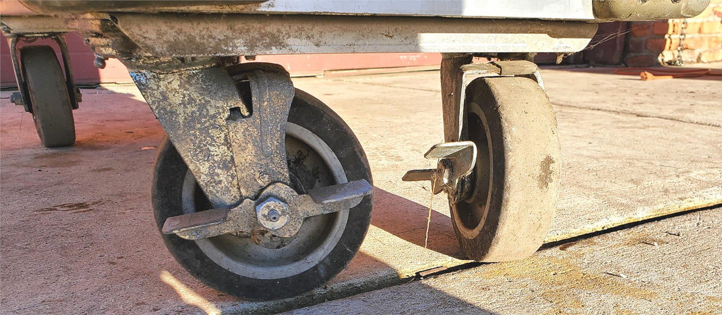 RARE 1952 ROL-AWAY VINTAGE ONE SIDED SLOPED LIBRARY CART LOCKCASTER FREE SHIPING