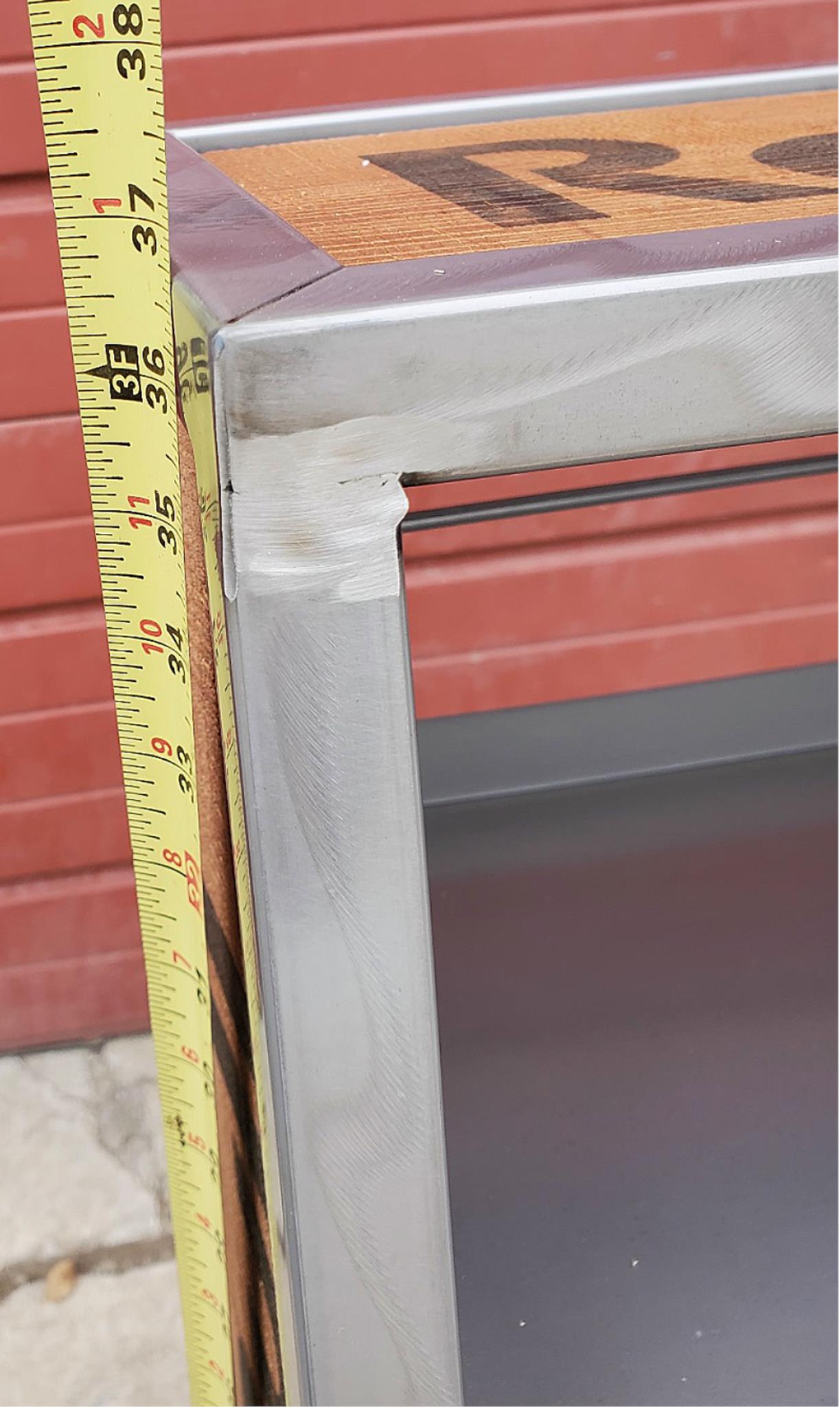 BNEW RARE UNIQUE RED BULL METAL WOOD RACK FLOOR DRINK DISPLAY ON WHEELS FREESHIP