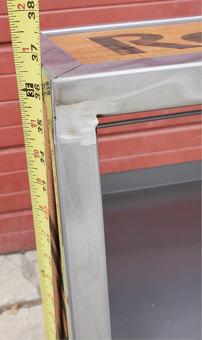 BNEW RARE UNIQUE RED BULL METAL WOOD RACK FLOOR DRINK DISPLAY ON WHEELS FREESHIP