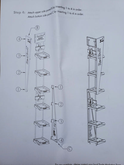 UNIQUE COOL RED BULL 4 PACK PARASITE RACK METAL DRINK SHELF DISPLAY FREE SHIPPIN