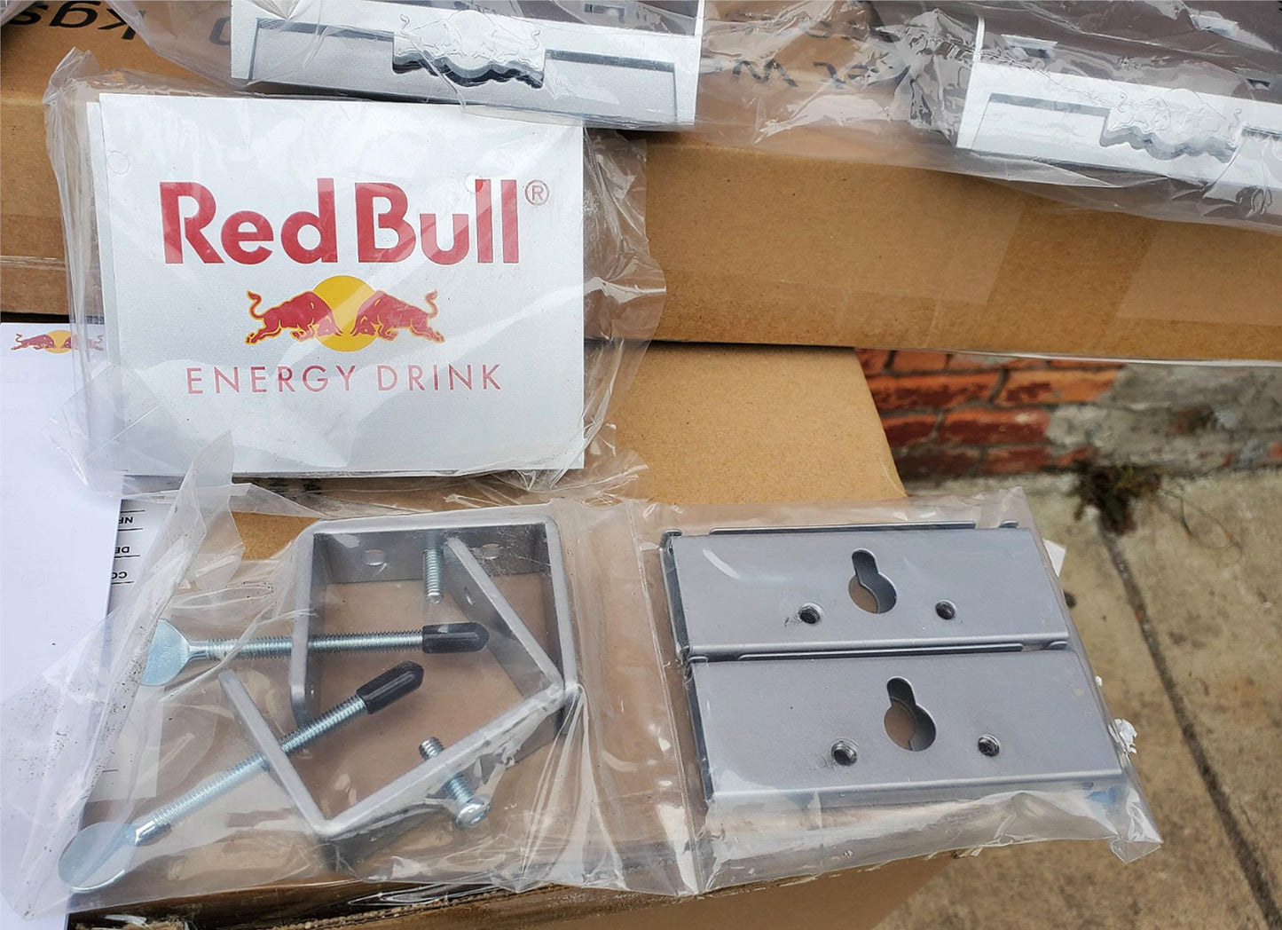 UNIQUE COOL RED BULL 4 PACK PARASITE RACK METAL DRINK SHELF DISPLAY FREE SHIPPIN
