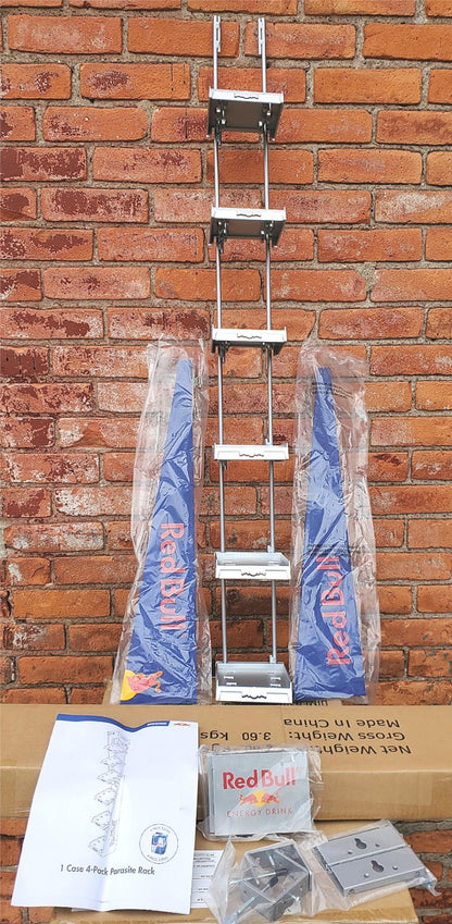 UNIQUE COOL RED BULL 4 PACK PARASITE RACK METAL DRINK SHELF DISPLAY FREE SHIPPIN