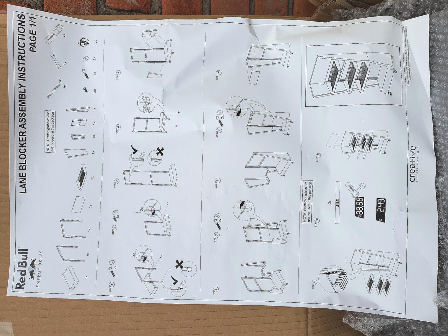 UNIQUE RED BULL METAL RACK FLOOR DRINK 3 SHELF (BOOK) DISPLAY ON WHEEL FREE SHIP