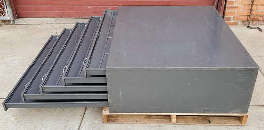 1950s VERYBIG 53"x42"x16" COLE STEEL 5 DRAWER STEEL MAP FILE INDUSTRIAL FREESHIP