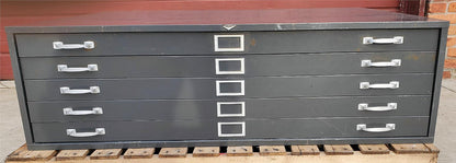 1950s VERYBIG 53"x42"x16" COLE STEEL 5 DRAWER STEEL MAP FILE INDUSTRIAL FREESHIP