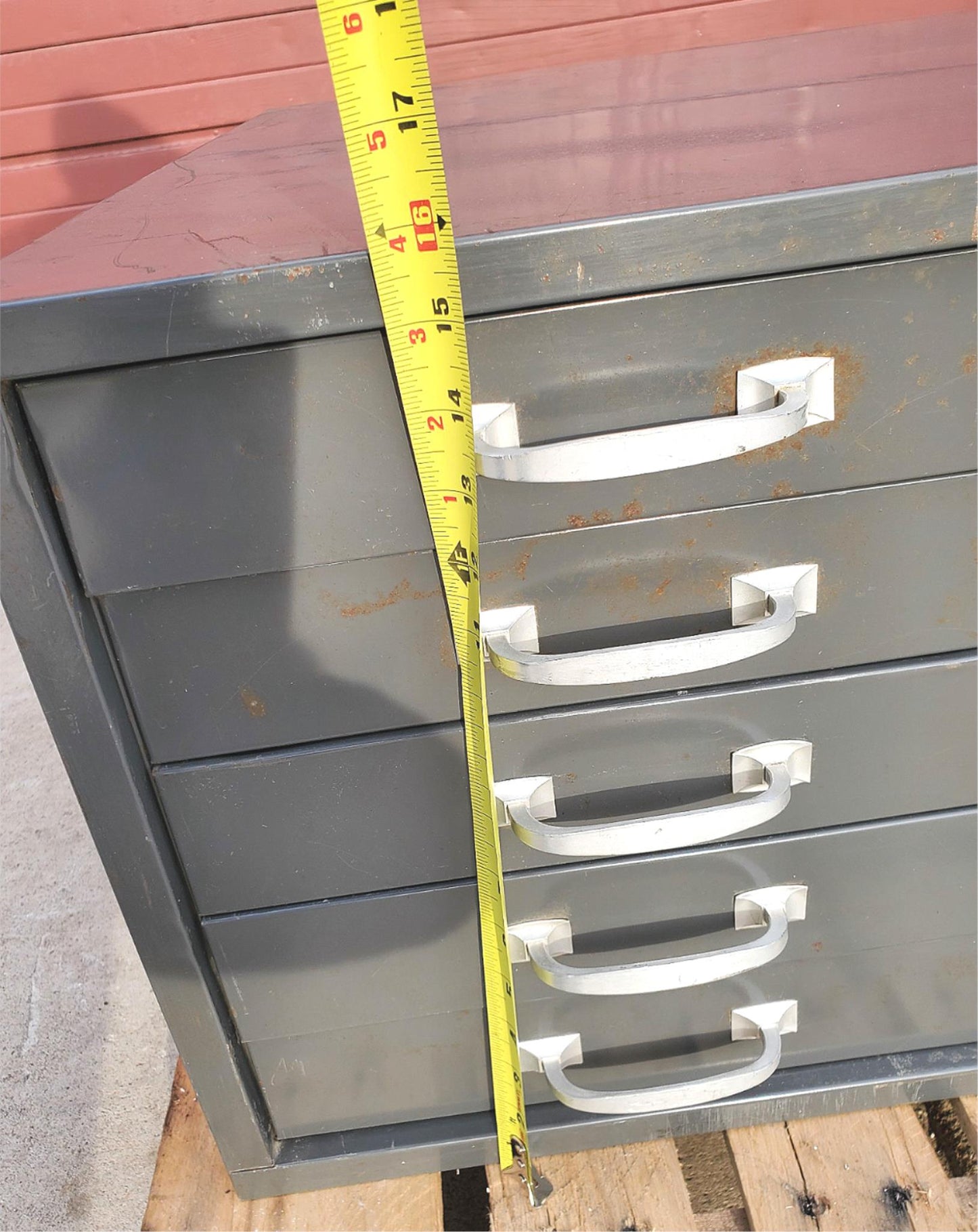 1950s VERYBIG 53"x42"x16" COLE STEEL 5 DRAWER STEEL MAP FILE INDUSTRIAL FREESHIP