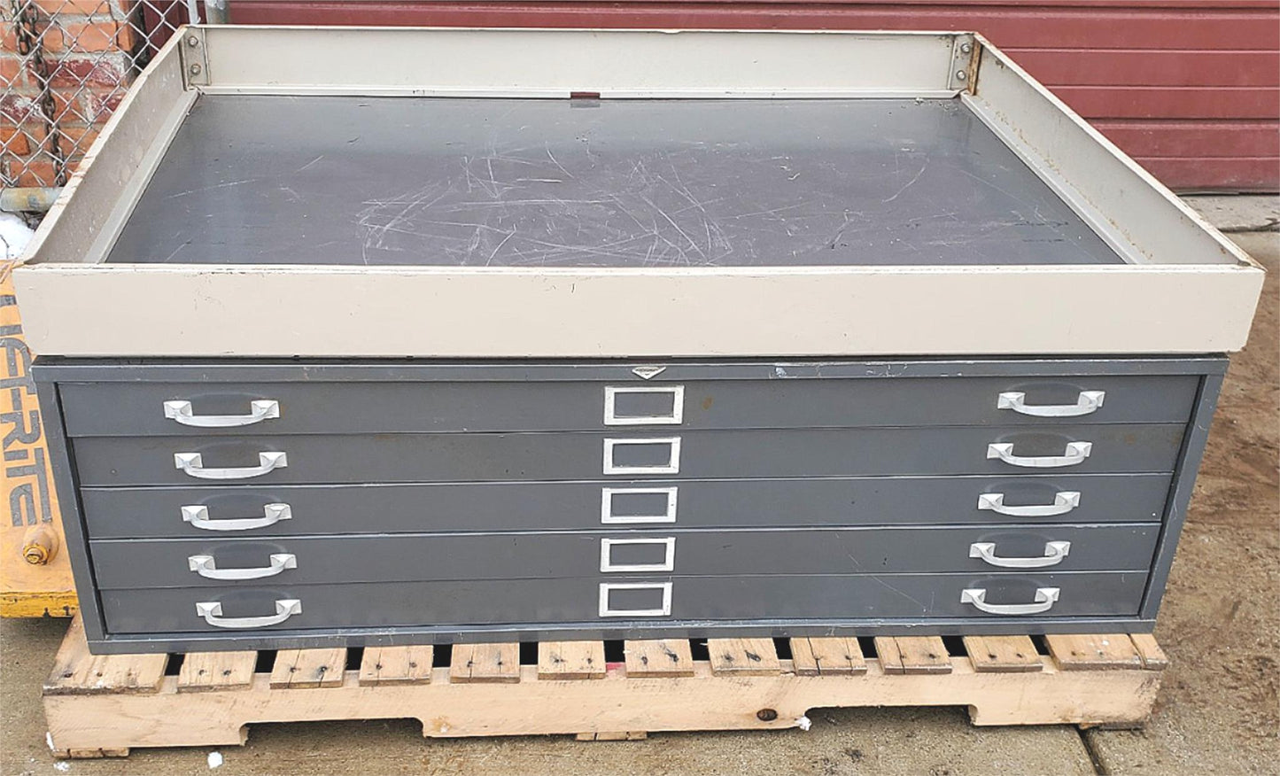 1950s VERYBIG 53"x42"x16" COLE STEEL 5 DRAWER STEEL MAP FILE INDUSTRIAL FREESHIP